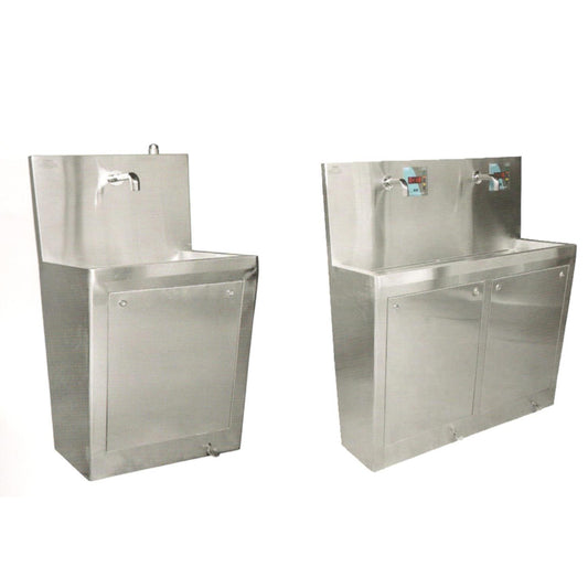 FOOT OPERATED SCRUB SINK SINGLE TRAY AND I.R. OERATED SCRUB SINK